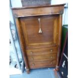 A MAHOGANY SECRETAIRE CABINET.