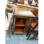 AN EDWARDIAIN INLAID REVOLVING BOOKCASE.