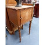 A PINE BEDSIDE CABINET.