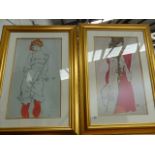 TWO GILT FRAMED PRINTS AFTER EGON SCHEIL?