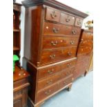 A GEO.III.MAHOGANY CHEST ON CHEST.