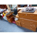 A G-PLAN CHEST OF DRAWERS AND DRESSING TABLE.