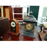 TWO AMERICAN MANTLE CLOCKS.