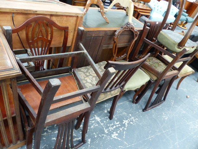 A QTY OF 19th.C.DINING CHAIRS.