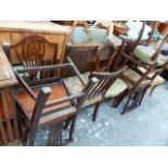 A QTY OF 19th.C.DINING CHAIRS.