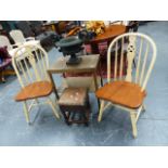 A PAIR OF WHEELBACK CHAIRS.