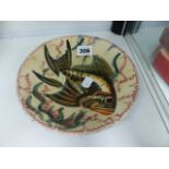 A BRANHAM POTTERY TYPE FISH DISH.