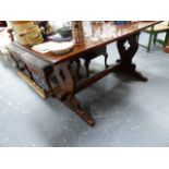 A GOOD QUALITY OAK REFECTORY TABLE.