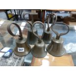 GROUP OF 19th.C. CAMPANOLOGY BELLS.