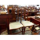 A PAIR OF EDWARDIAN INLAID CHAIRS.