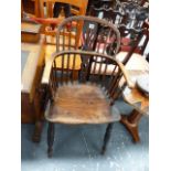 A 19th.C.WINDSOR ARMCHAIR.