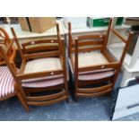 A SET OF FOUR RETRO DINING CHAIRS.