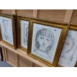 A SET OF FIVE GILT FRAMED PRINTS.