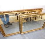 TWO GILT FRAMED MIRRORS.