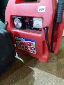 A CLARKE JUMP-START PACK, A SMALL PRESSURE WASHER AND A JCB CIRCULAR SAW.