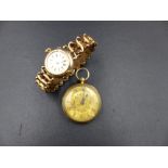 A VICTORIAN 18ct GOLD LADIES FOB WATCH ENGRAVED ON MOVEMENT WALFORD & SON, BANBURY & OXFORD, 10412