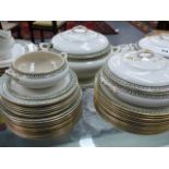 AN EDWARDIAN POTTERY PART DINNER SERVICE. (QTY)