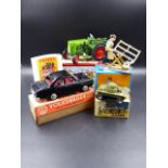 A GAMA 634 TINPLATE ARMOURED CAR, BOXED, AN UNKNOWN VOLKSWAGON SEDAN, BOXED, A DIESELCROSS 1:25