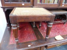 TWO 19th.C.CANE TOP STOOLS.