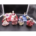 SIX ROYAL DOULTON FIGURES, BELLE O' THE BALL, HN1997, ELYSE, HN2429, GOODY TWO SHOES, HN2037,