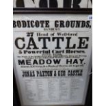 FIVE 19th.C.LOCAL AUCTION POSTERS FOR JONAS PAXTON AND PAXTON AND HOLIDAY SALES OF PROPERTY AND FARM