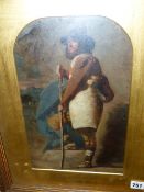 19th.C.ITALIAN SCHOOL. A PAIR OF PORTRAITS OF STANDING FIGURES IN PEASANT DRESS, SIGNED