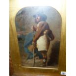 19th.C.ITALIAN SCHOOL. A PAIR OF PORTRAITS OF STANDING FIGURES IN PEASANT DRESS, SIGNED