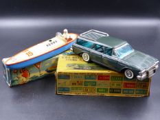 A JAPANESE HAJI TINPLATE FRICTION MOTOR RAMBLER STATION WAGON, BOXED TOGETHER WITH AN ARNOLD TOYS