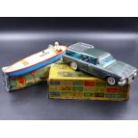 A JAPANESE HAJI TINPLATE FRICTION MOTOR RAMBLER STATION WAGON, BOXED TOGETHER WITH AN ARNOLD TOYS