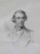 AFTER FRANCIS HALL. 19th.C. A PORTRAIT OF THE ARTIST GEORGE RICHMOND, ENGRAVING.40 x 34cms.