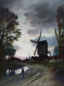 WILLIAM BEATTIE-BROWN. (1831-1909) THE WINDMILL, SIGNED OIL ON CANVAS. PROV. BY DESCENT FROM THE