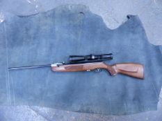 AIR RIFLE. WEIHRAUCH HW99S .177 FITTED WITH MAWKE 4-12 x 40 SCOPE COMPLETE WITH CARRY BAG.
