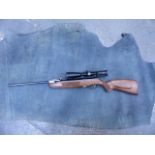 AIR RIFLE. WEIHRAUCH HW99S .177 FITTED WITH MAWKE 4-12 x 40 SCOPE COMPLETE WITH CARRY BAG.