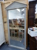 A PAIR OF IMPRESSIVE LARGE PAINTED FRAME PIER MIRRORS. W.110x H.229cms