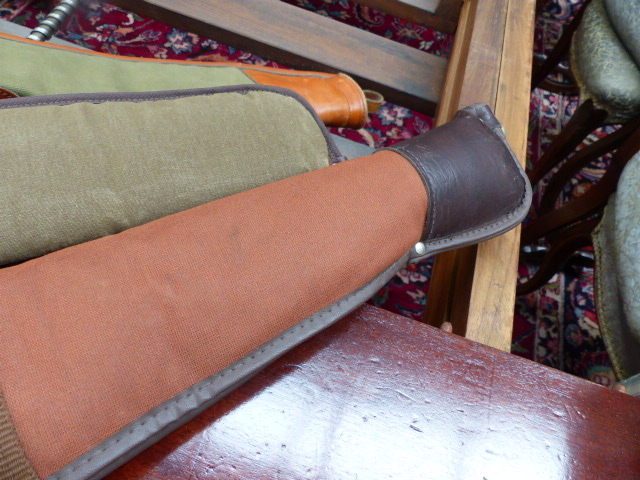 A GOOD LEATHER AND CANVAS GUNSLIP AND TWO OTHERS. - Image 20 of 28