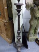 A SILVER PLATED TORCHERE STANDARD LAMP OF 17th.C.DESIGN. OVERALL H.153cms.