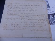 THREE SLAVERY RELATED HANDWRITTEN AND PRINTED DOCUMENTS CONCERNING MAJOR JOHN J BULOW AND THE ESTATE