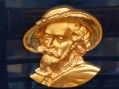 A PAIR OF 19th.C.FRENCH ORMOLU PORTRAIT BUST PLAQUES DEPICTING PETER PAUL RUBENS AND CHARLES I. EACH