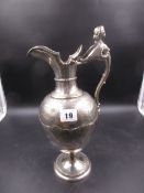 A SILVER PLATED WINE JUG INSCRIBED YACHT FALCON SPRING RACE SHANGHAI 1871.THE FALCON IS MENTIONED IN