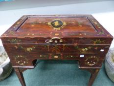 AN EDWARDIAN GEO.III STYLE MAHOGANY METAMORPHIC DRESSING TABLE BY MAPLE & Co WITH ELABORATE