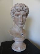 A CONTEMPORARY CLASSICAL STYLE BUST AFTER THE ANTIQUE. H.46cms.