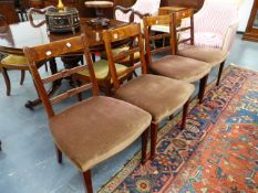 A SET OF EIGHT LATE GEORGIAN MAHOGANY DINING CHAIRS TOGETHER WITH TWO OTHERS OF THE SAME DESIGN