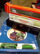 A HORNBY ooGAUGE RAILWAY LOCOMOTIVE AND TENDER, R320 SR 4-6-2 EXETER LIMITED EDITION WITH DISPLAY