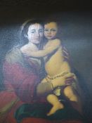 OLD MASTER SCHOOL. THE MADONNA AND CHILD, OIL ON CANVAS. 88 x 64cms.