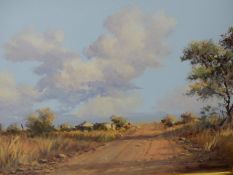 FRANCOIS BADENHORST. (1934-2013) ARR. TWO SOUTH AFRICAN LANDSCAPES, BOTH SIGNED OIL ON BOARD,