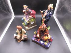 FOUR ROYAL DOULTON FIGURES, THE OLD KING, HN2134, OMAR KHYAM, HN2247, THE POTTER, HN1493 AND