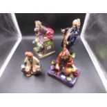 FOUR ROYAL DOULTON FIGURES, THE OLD KING, HN2134, OMAR KHYAM, HN2247, THE POTTER, HN1493 AND