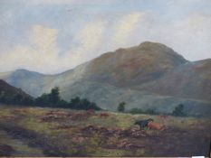 B. LAMONT. LATE 19th.C.ENGLISH SCHOOL. TWO HIGHLAND LANDSCAPES, ONE SIGNED, THE OTHER INITIALLED,