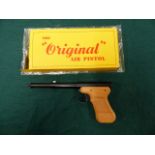 AN ORIGINAL GAT TYPE AIR PISTOL COMPLETE WITH ORIGINAL BOX.