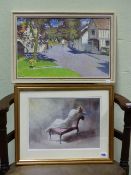 20th.C.ENGLISH SCHOOL. SORROW, WATERCOLOUR. 25 x 35cms TOGETHER WITH A PAINTING BY THOMAS KING OF